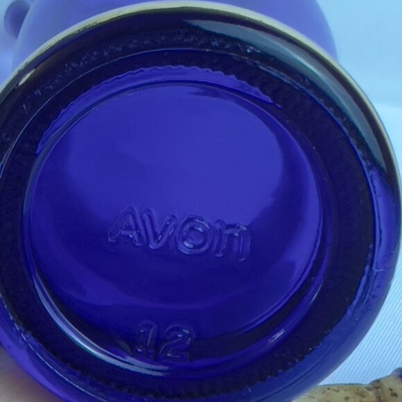 Avon Vintage Cobalt Blue Pitcher & Stopper Gold Accents Genie Bottle Cruet 1970s - Picture 6 of 7